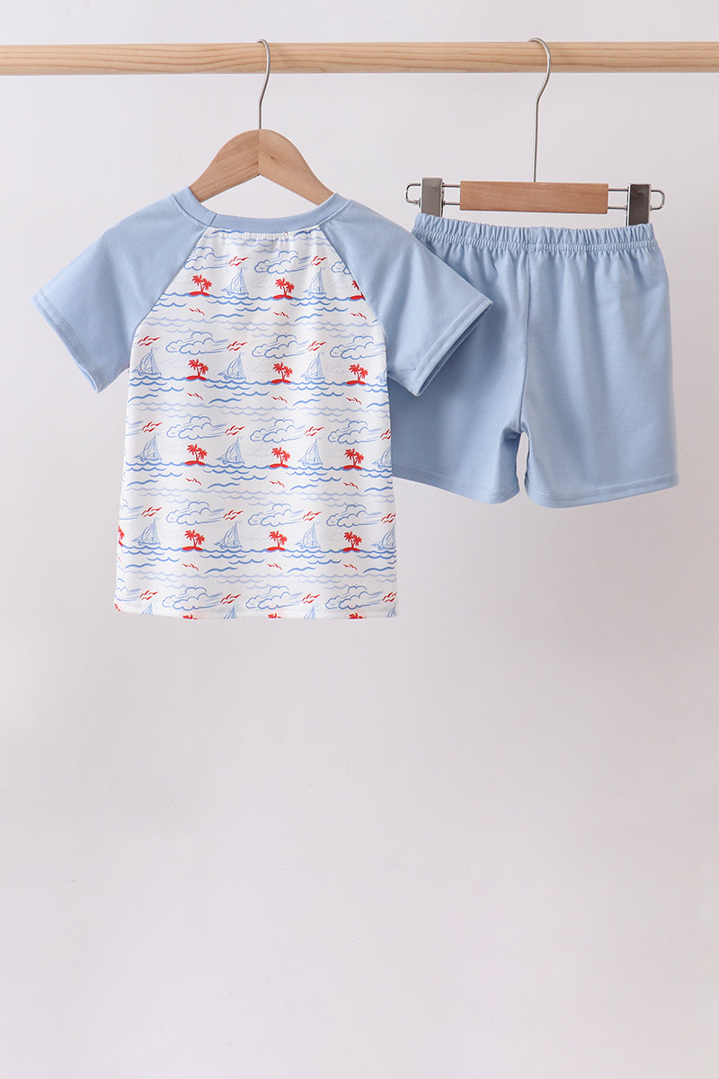 Blue Sailboat Set