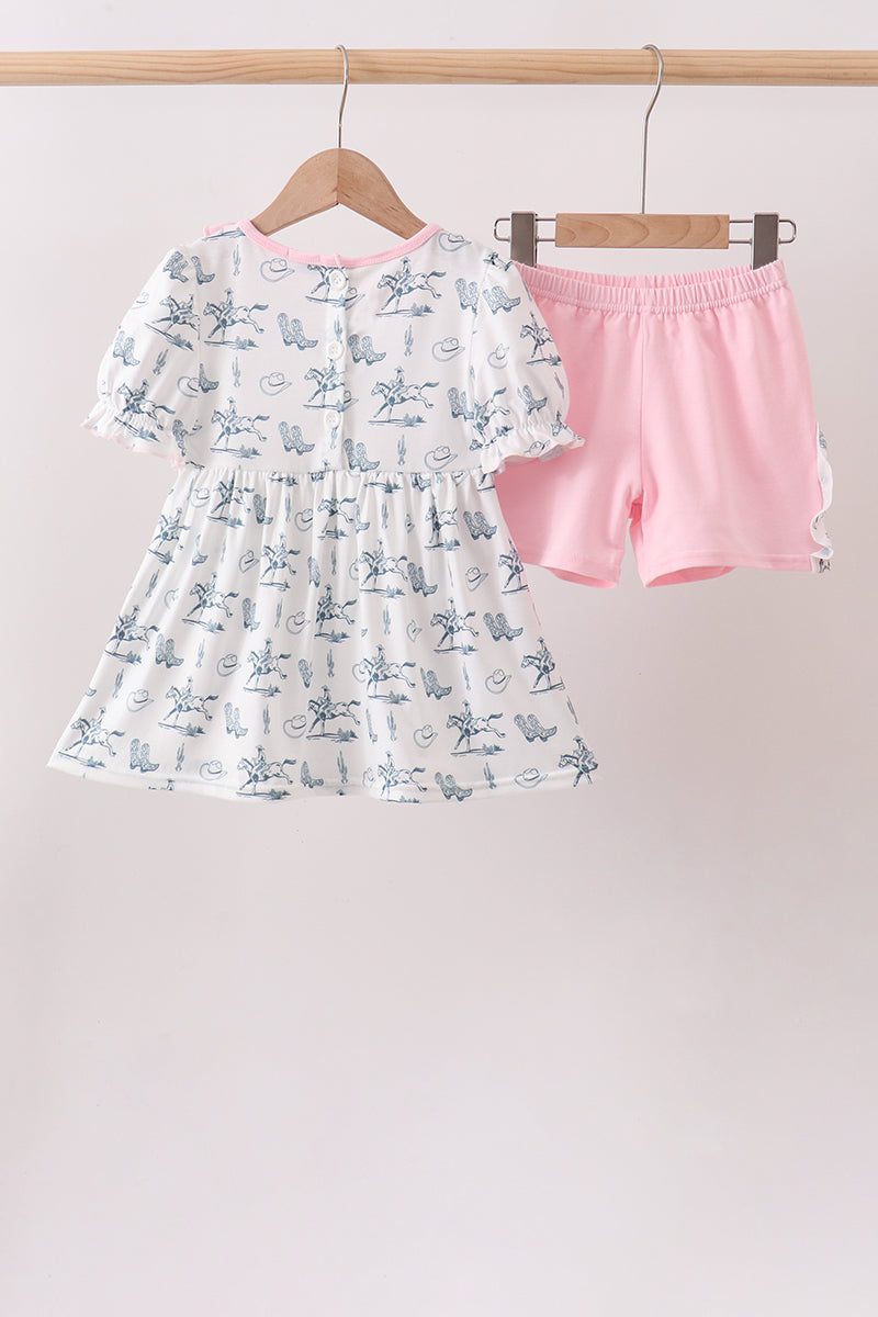 Pink Cowboy Ruffle Set