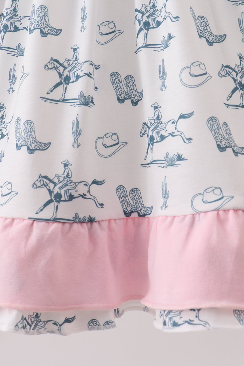 Pink Cowboy Ruffle Dress