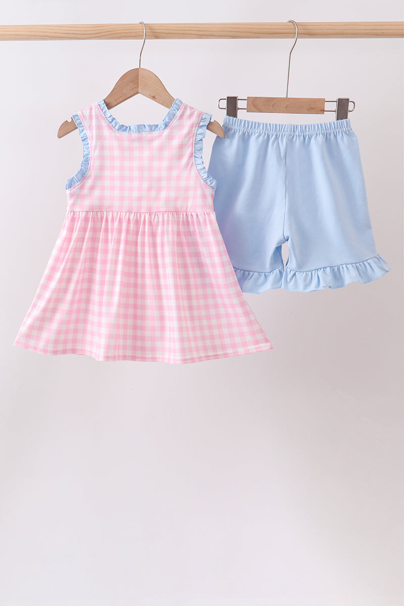 Pink Cow Embroidered Set