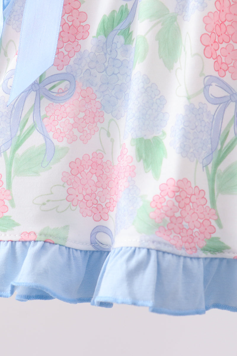 Blue Hydrangea Smocked Bloomer Set