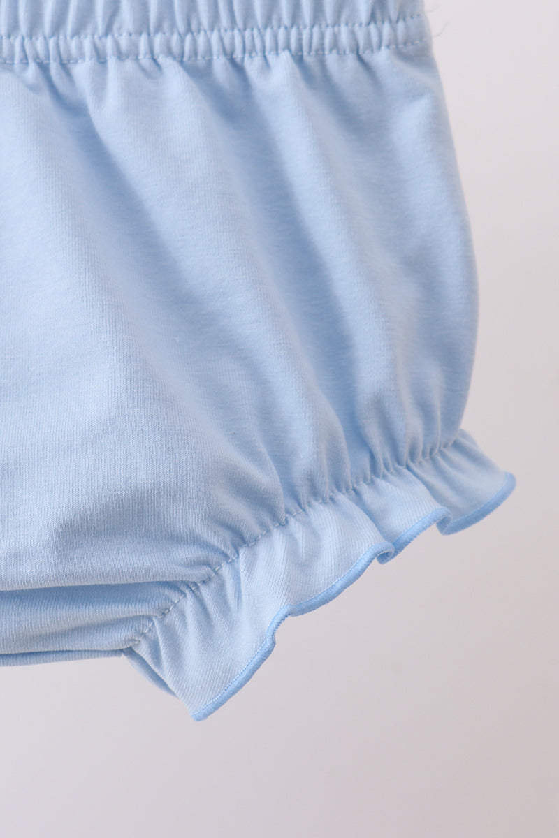 Blue Hydrangea Smocked Bloomer Set