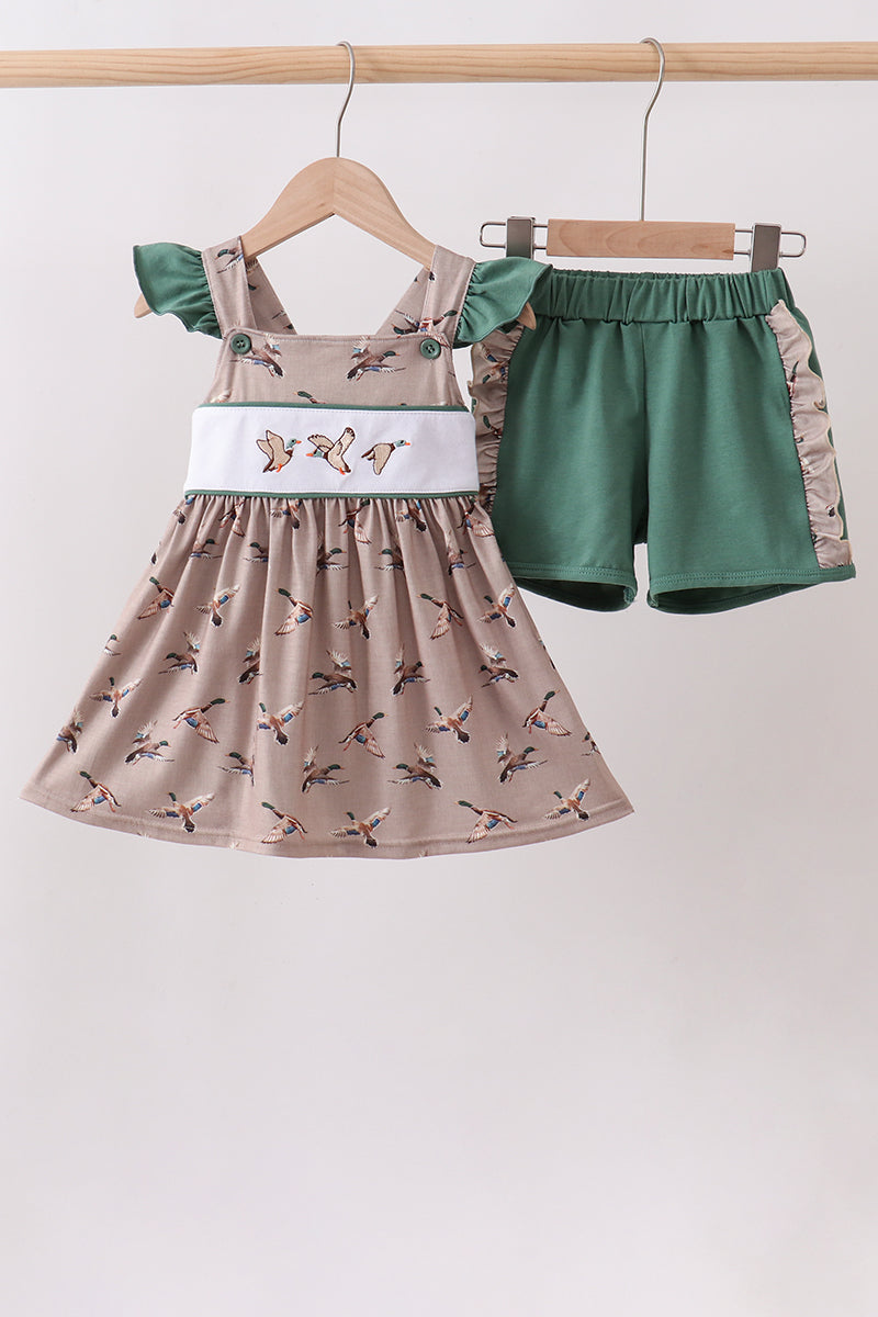 Green Mallard Embroidered Set