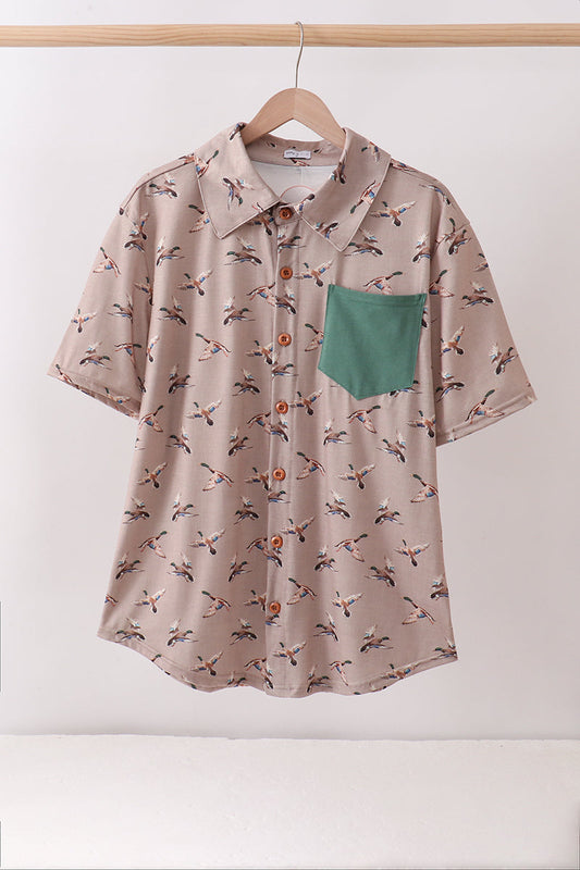 Green Mallard Dad Button Down Shirt