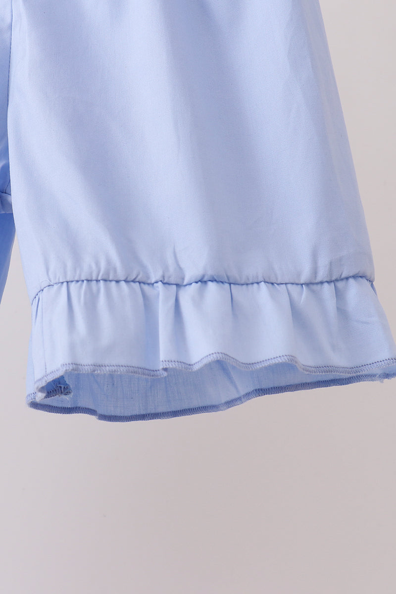 Blue Hydrangea Ruffle Bow Set