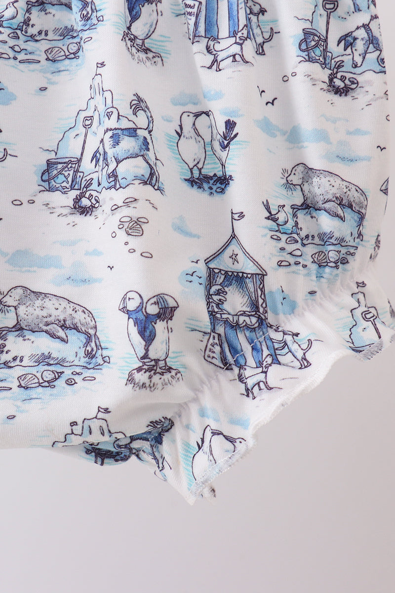 Blue Beach Bloomer Set