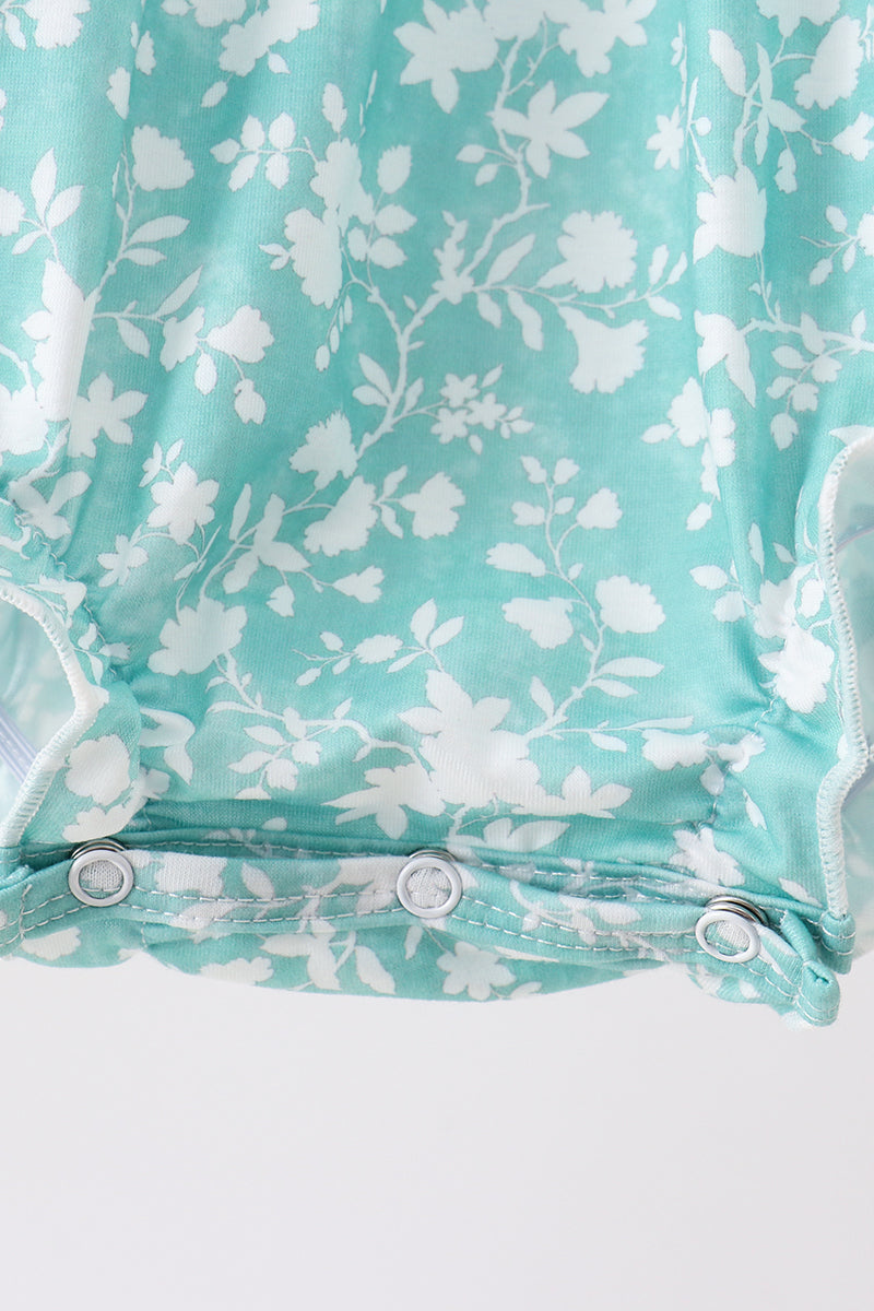 Sage Floral Smocked Bubble