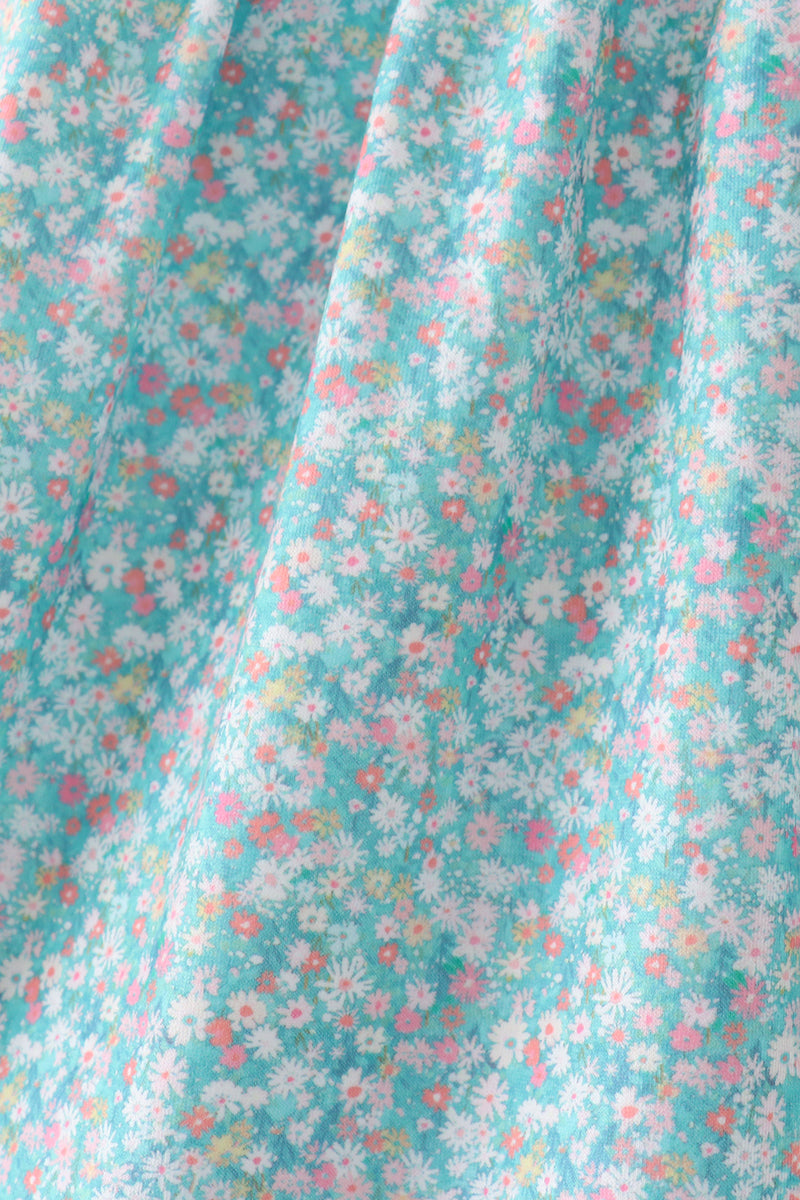 Green Floral Smocked Dress