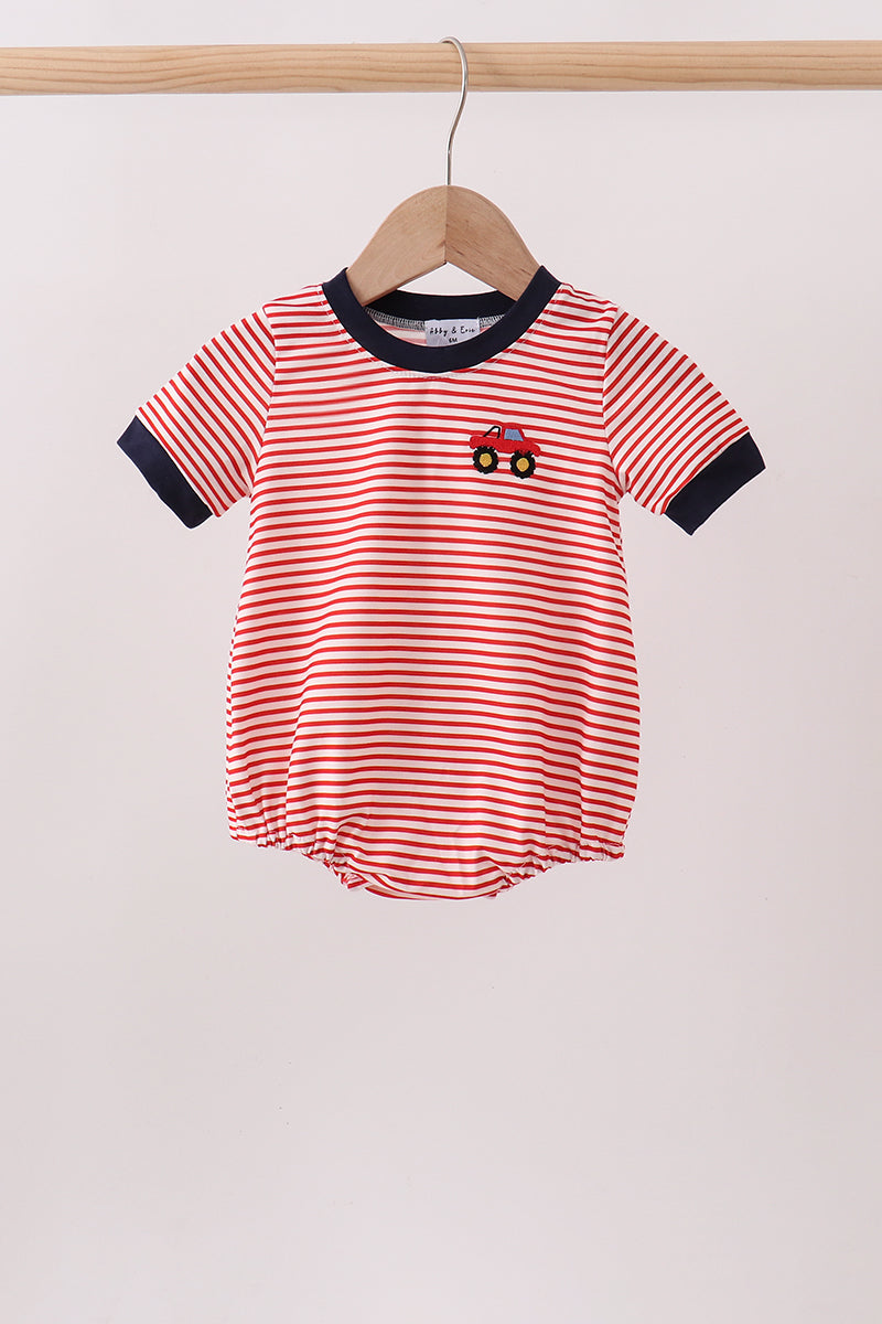 Red Stripe Car Embroidered Bubble