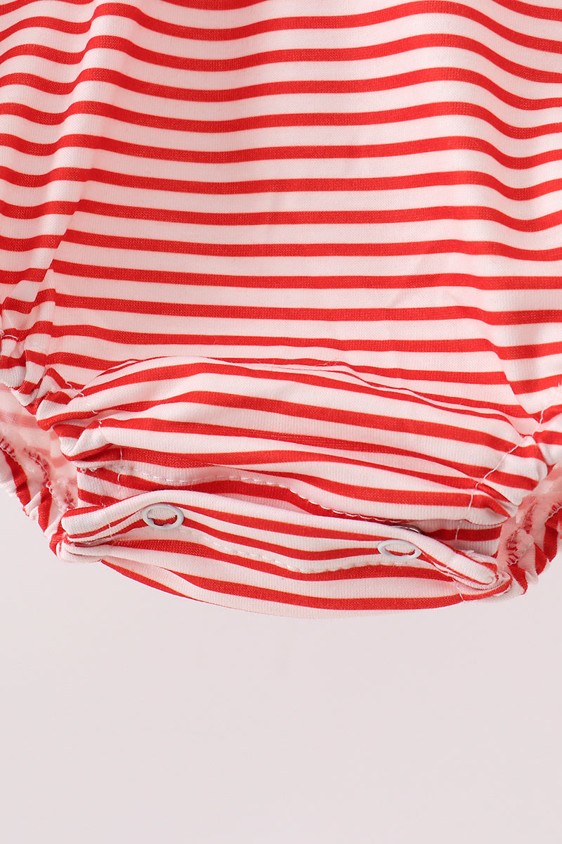 Red Stripe Car Embroidered Bubble