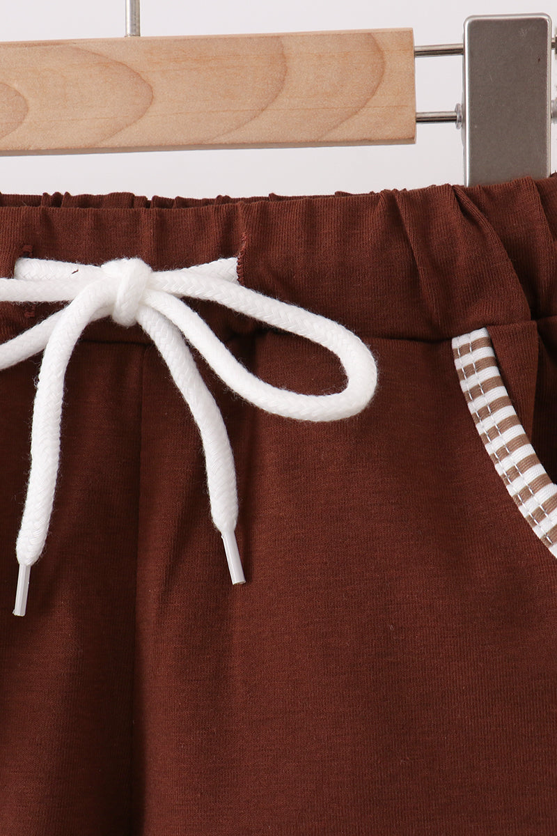 Brown Bear Stripe Embroidered Set