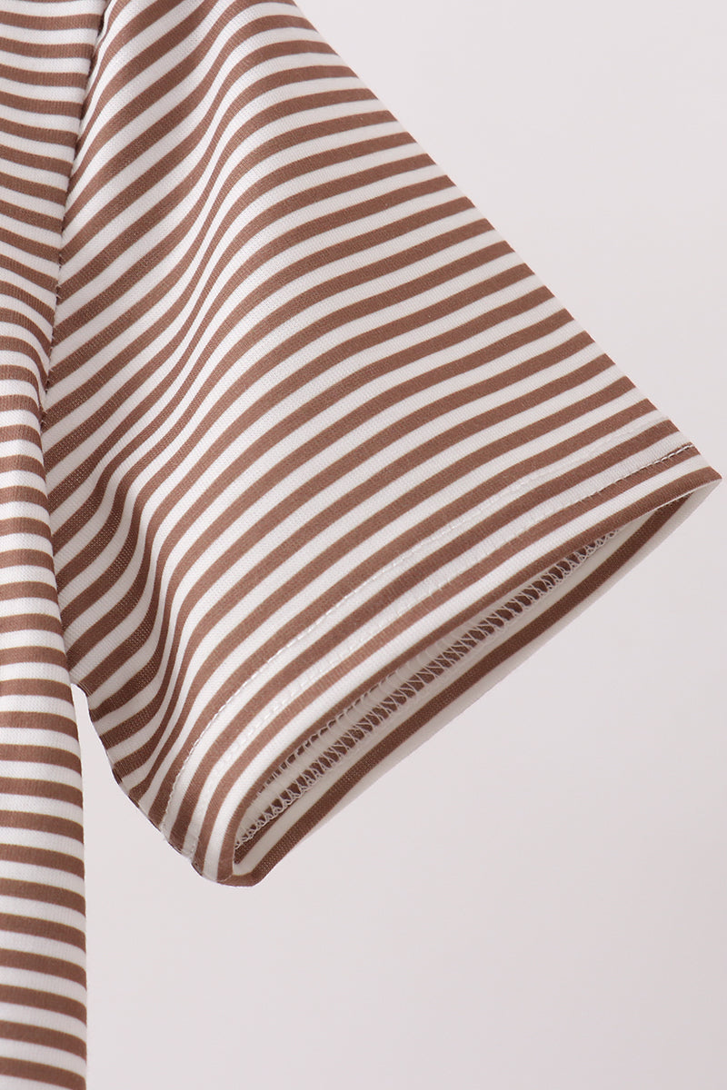 Brown Bear Stripe Embroidered Set