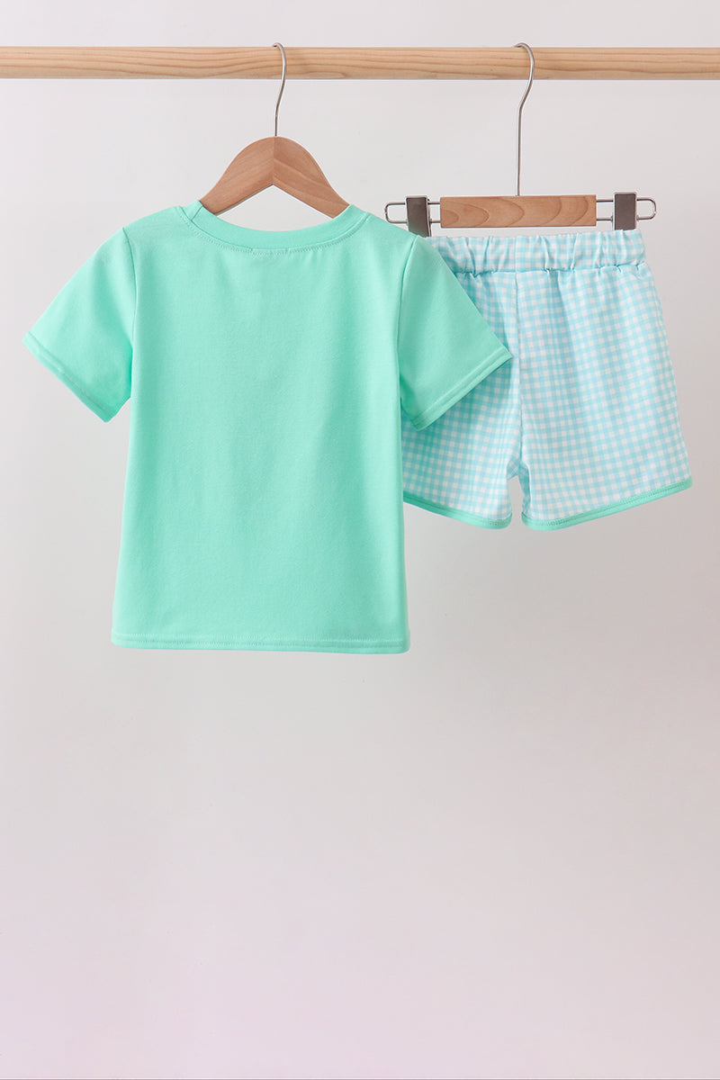 Green Apple Embroidered Set