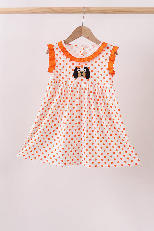 Orange Tennessee Dog Appliqué Dress