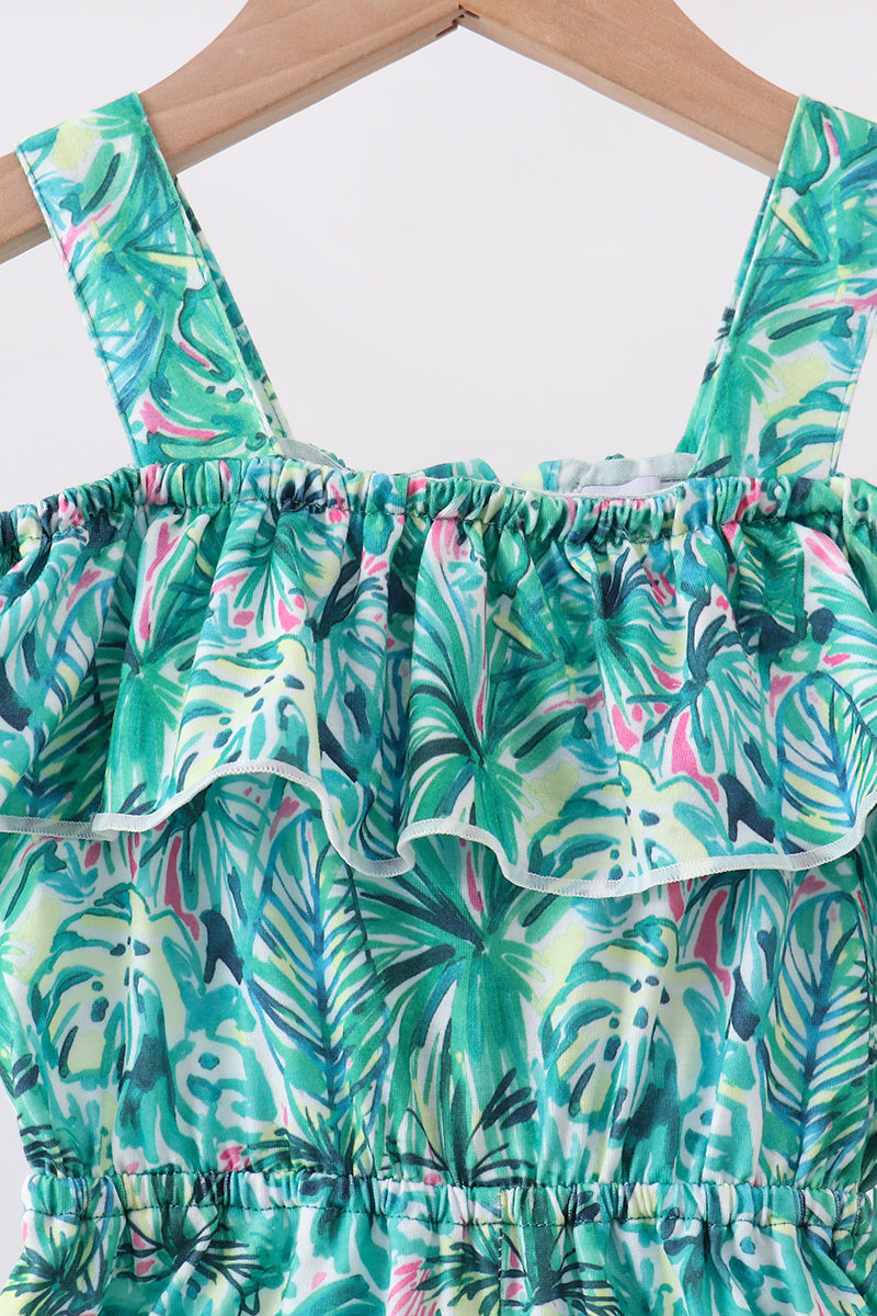 Green Lily Floral Jumpsuit