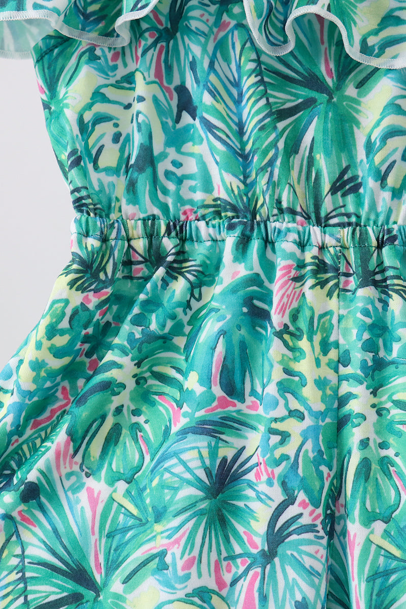 Green Lily Floral Jumpsuit