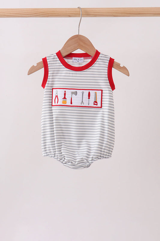 Red Toolbox Embroidery stripe bubble