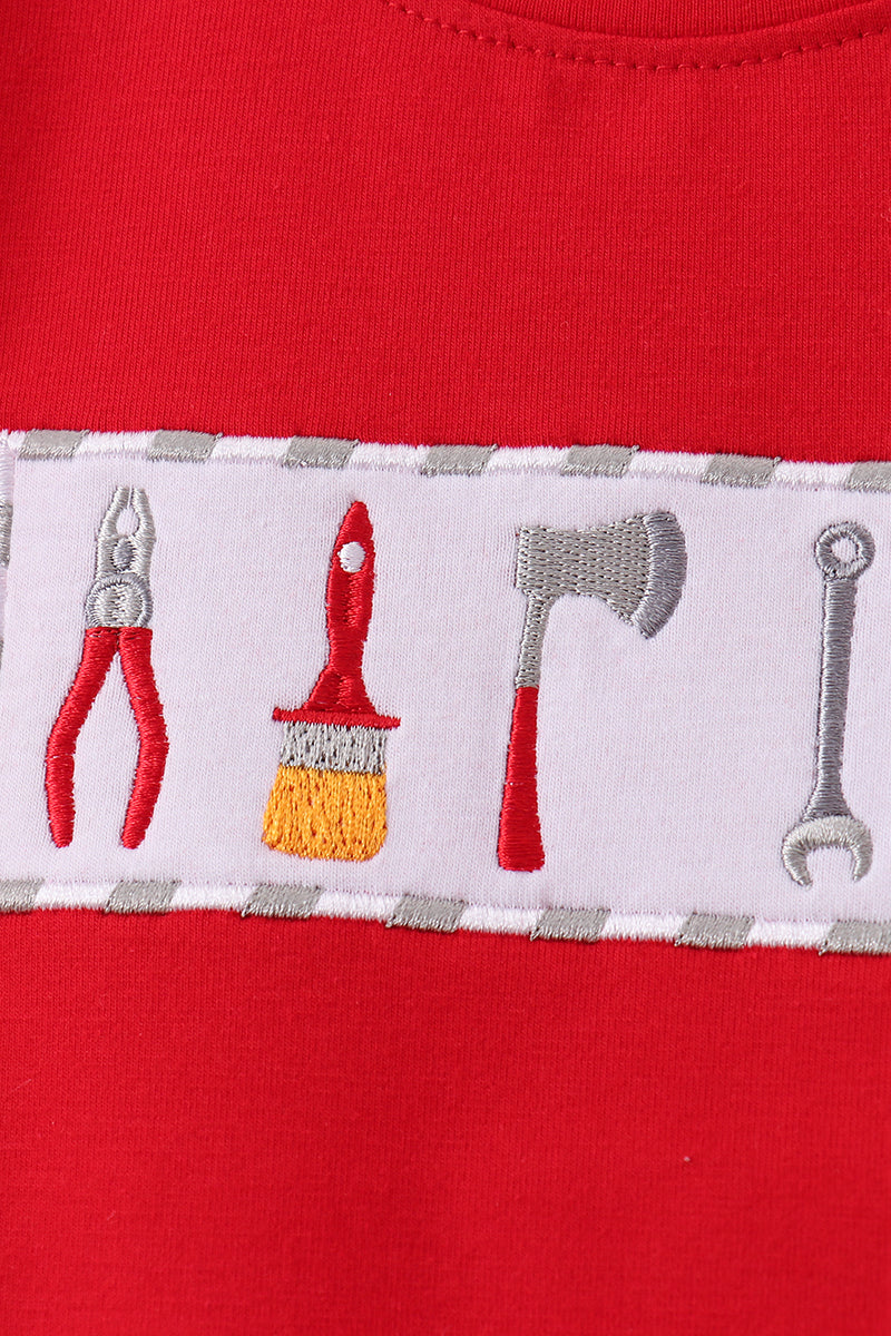 Red Toolbox Embroidery stripe Set
