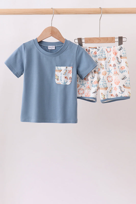 Blue Sailboat Set