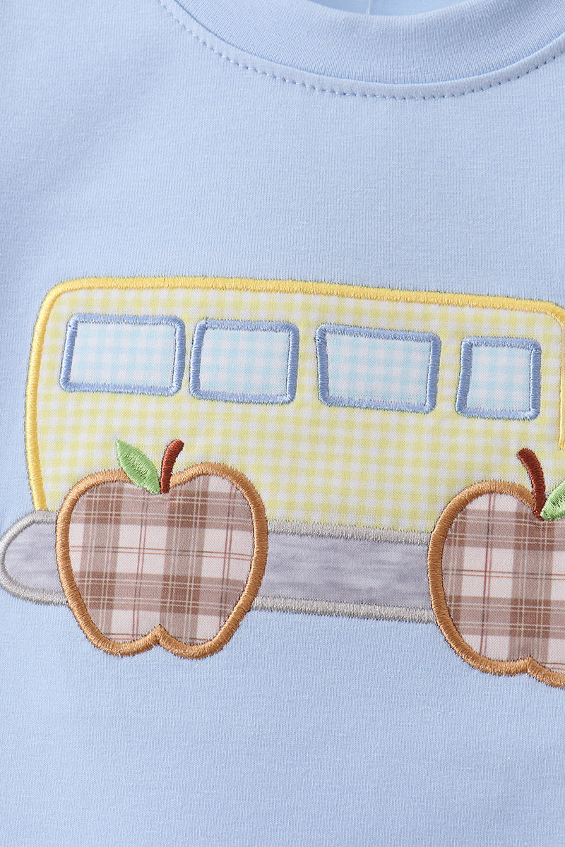 Blue Bus Applique Set