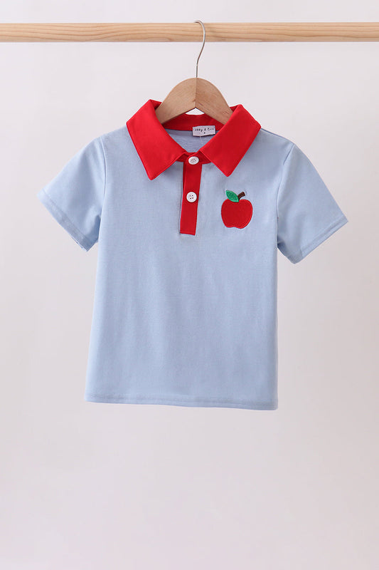 Blue Apple Appliqué Shirt