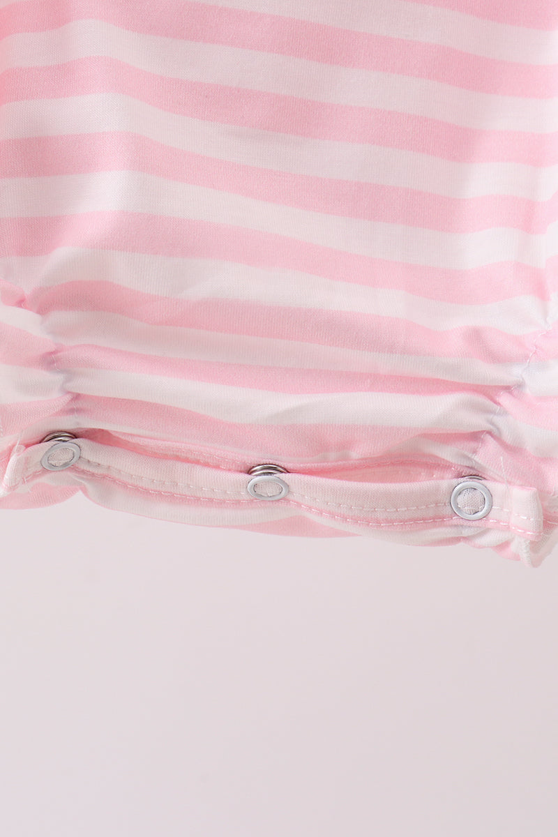 Pink Stripe Apple Book Applique Bubble
