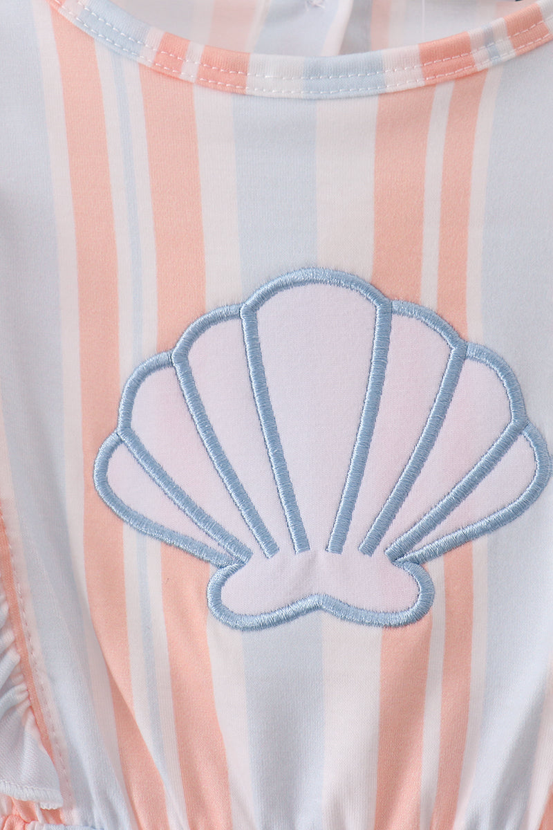 Seashell Stripe Appliqué Jumpsuit