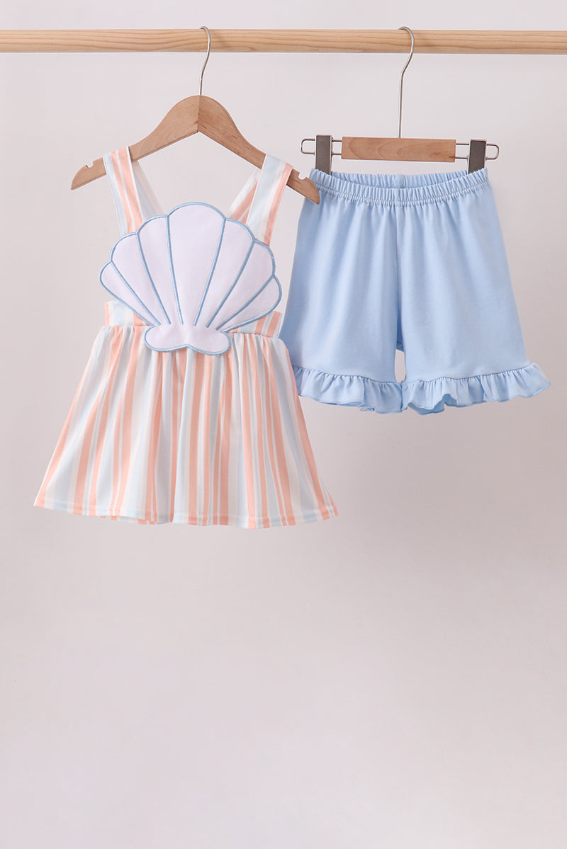 Seashell Stripe Appliqué Set