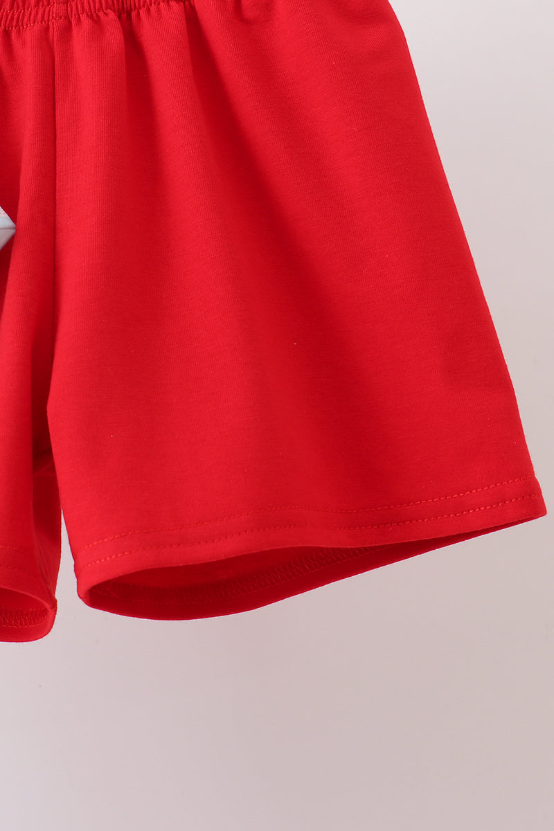 Red Bus Embroidered Set