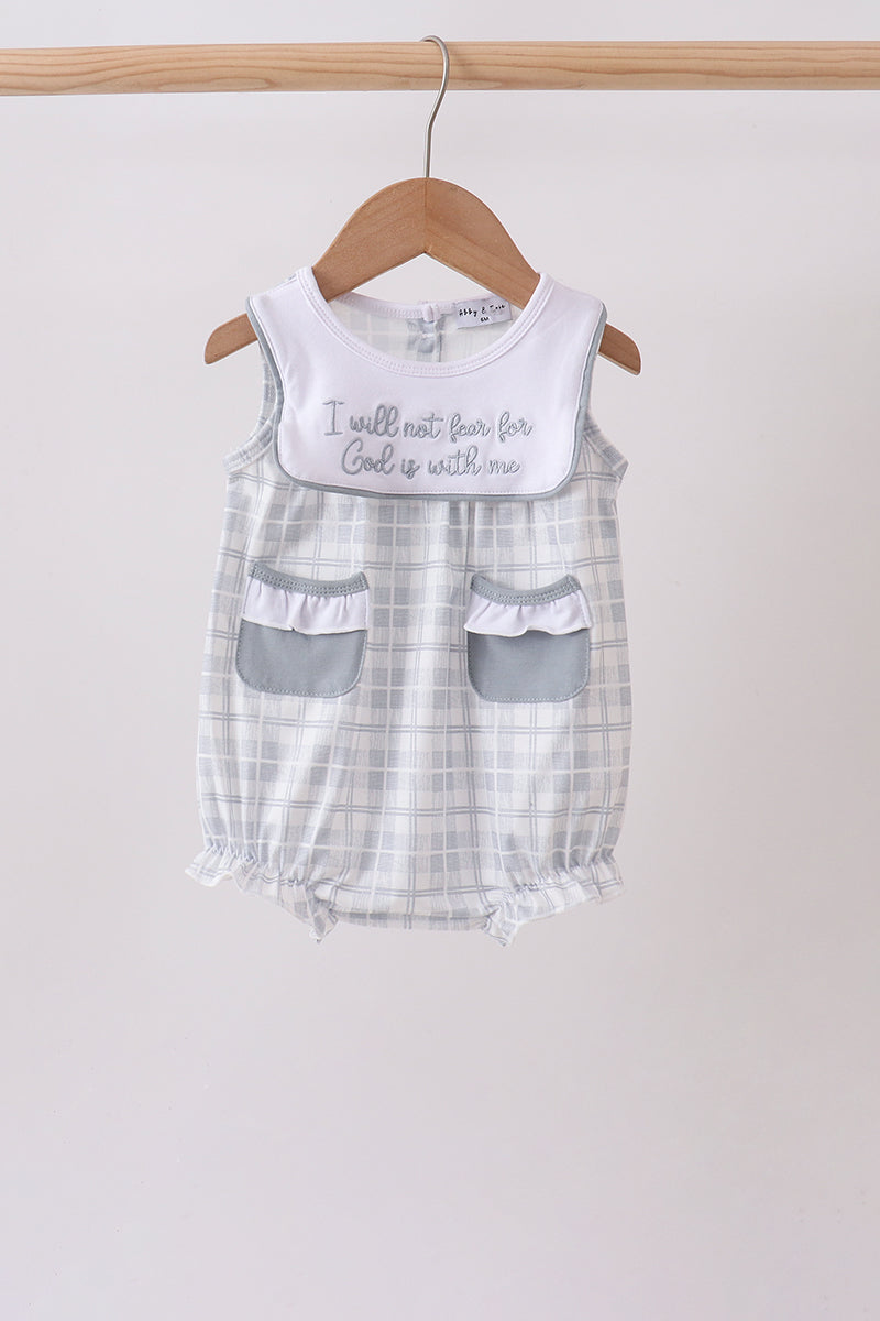 Blue Faith Quote Embroidered Bubble