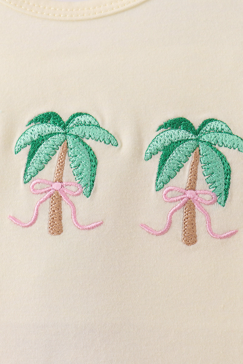 Palm Tree Embroidered Bloomer Set