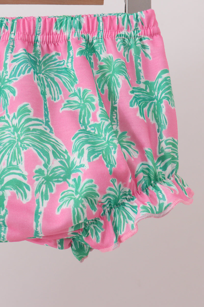 Palm Tree Embroidered Bloomer Set