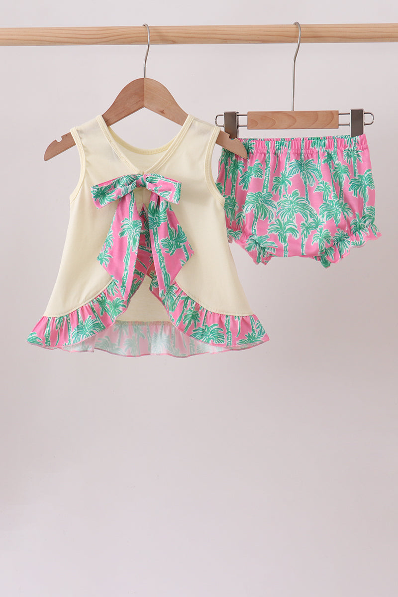 Palm Tree Embroidered Bloomer Set