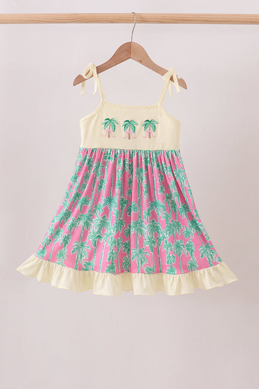 Palm Tree Embroidered Dress
