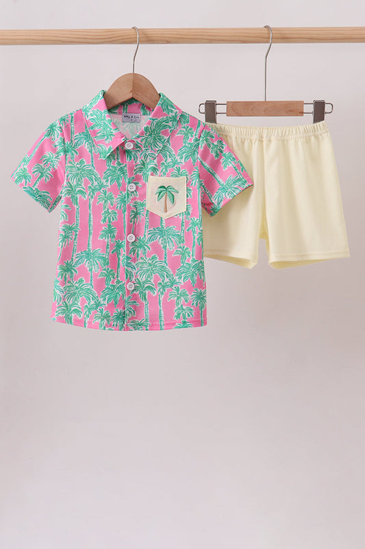 Palm Tree Embroidered Set