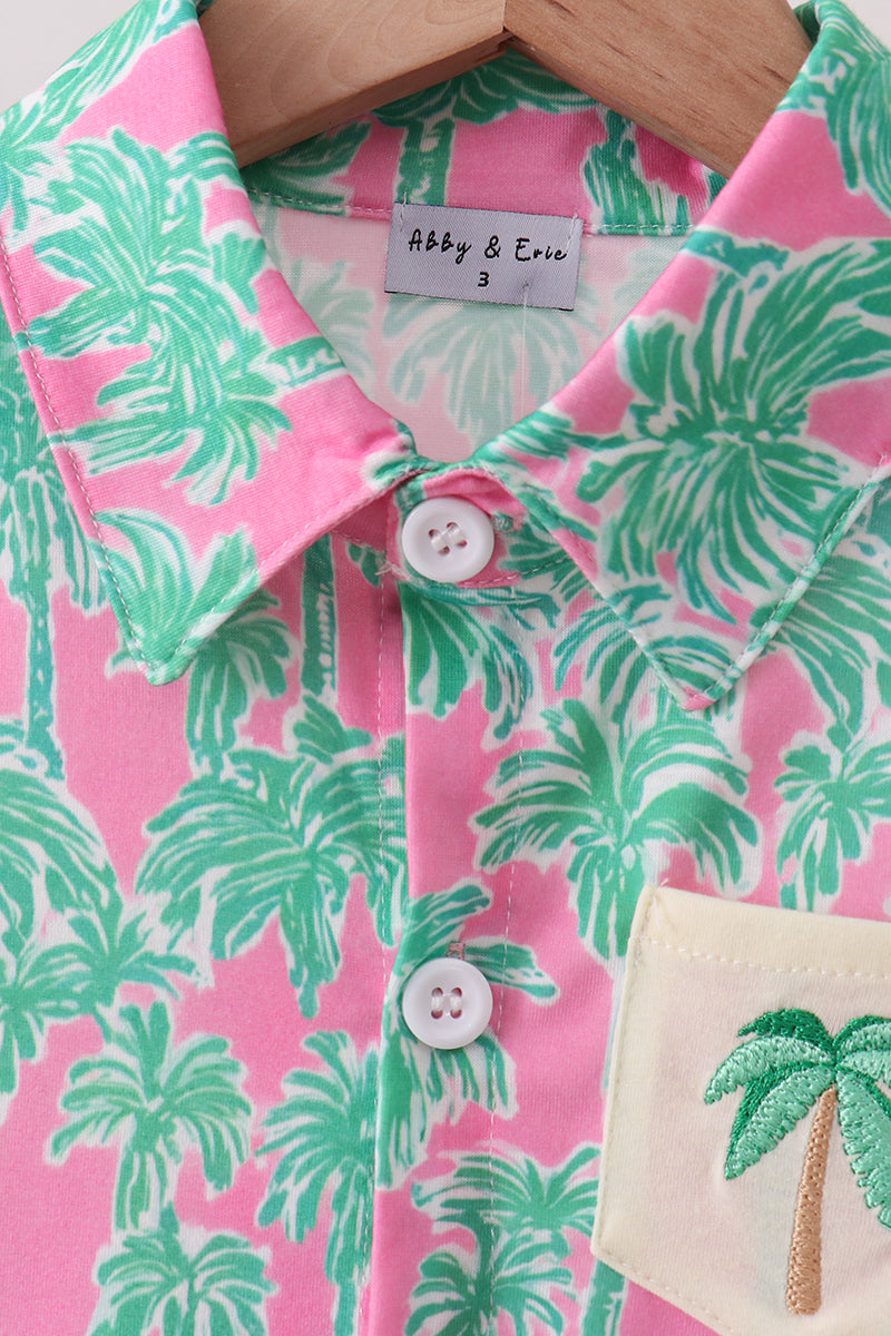 Palm Tree Embroidered Set