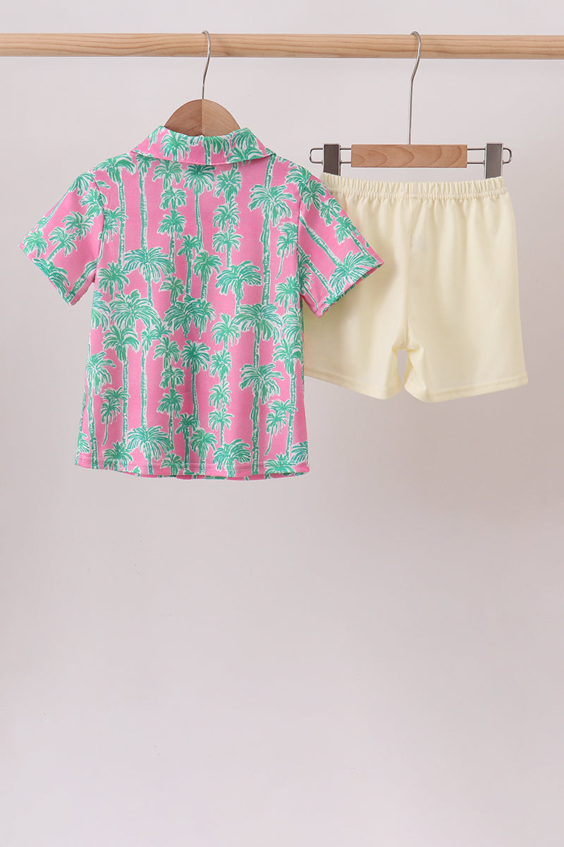 Palm Tree Embroidered Set