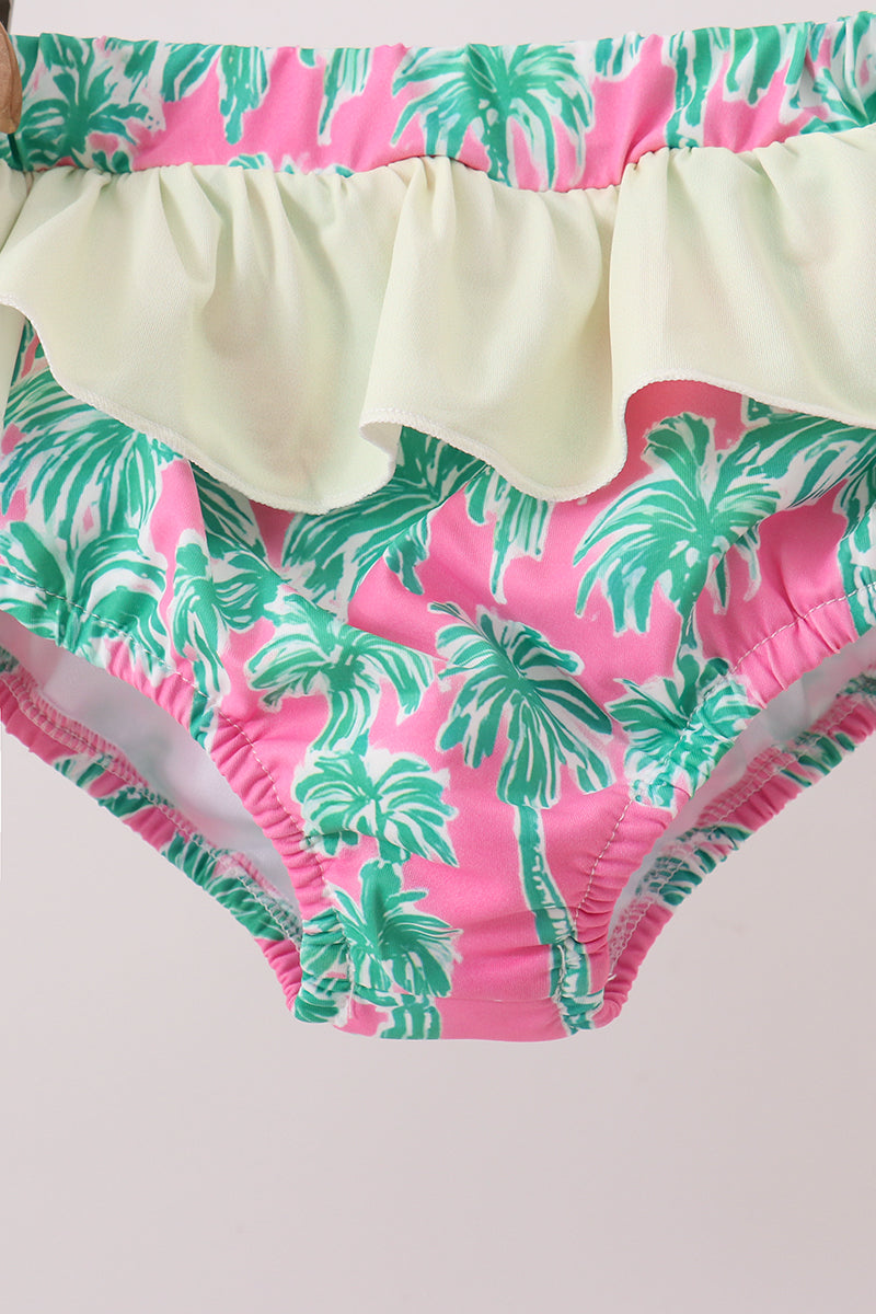 Palm Tree Smocked UPF Swim Set