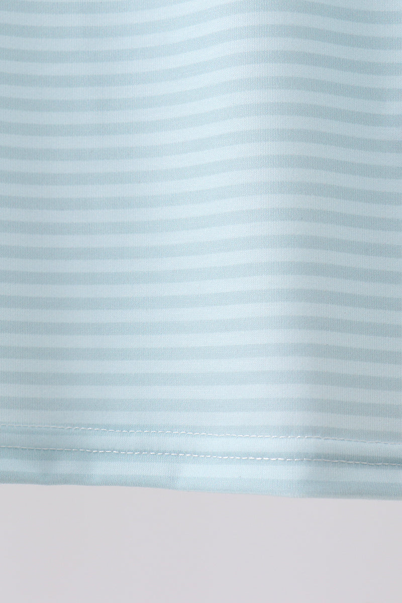 Blue Stripe Shorts Set