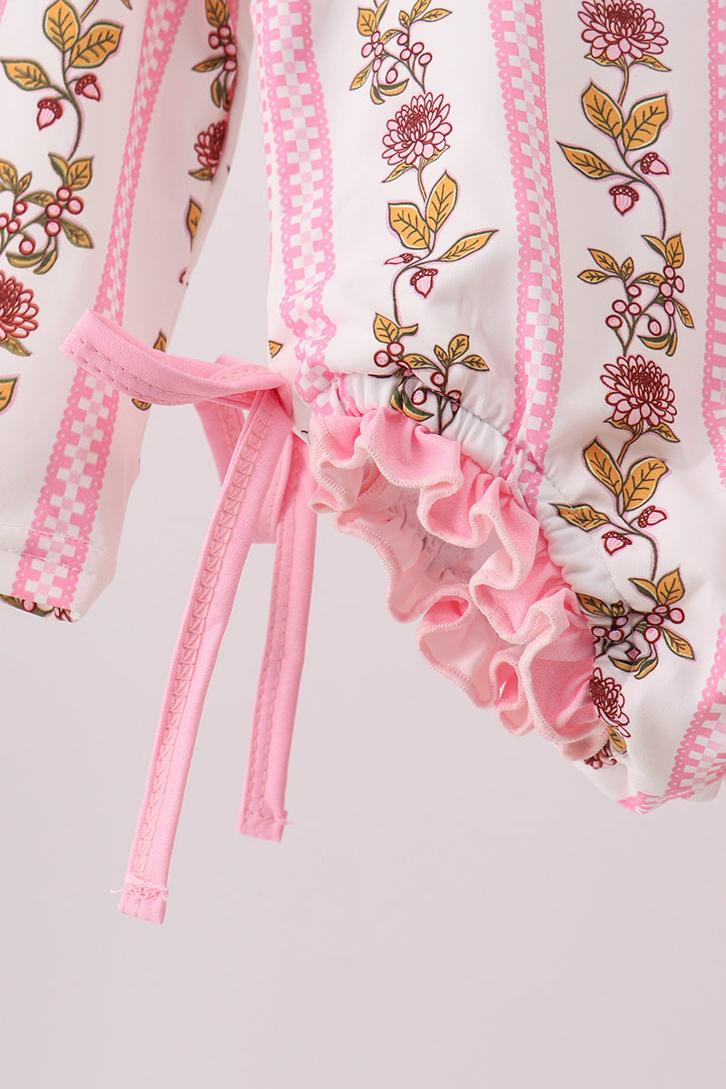 Pink Garden Ruffle Rashguard