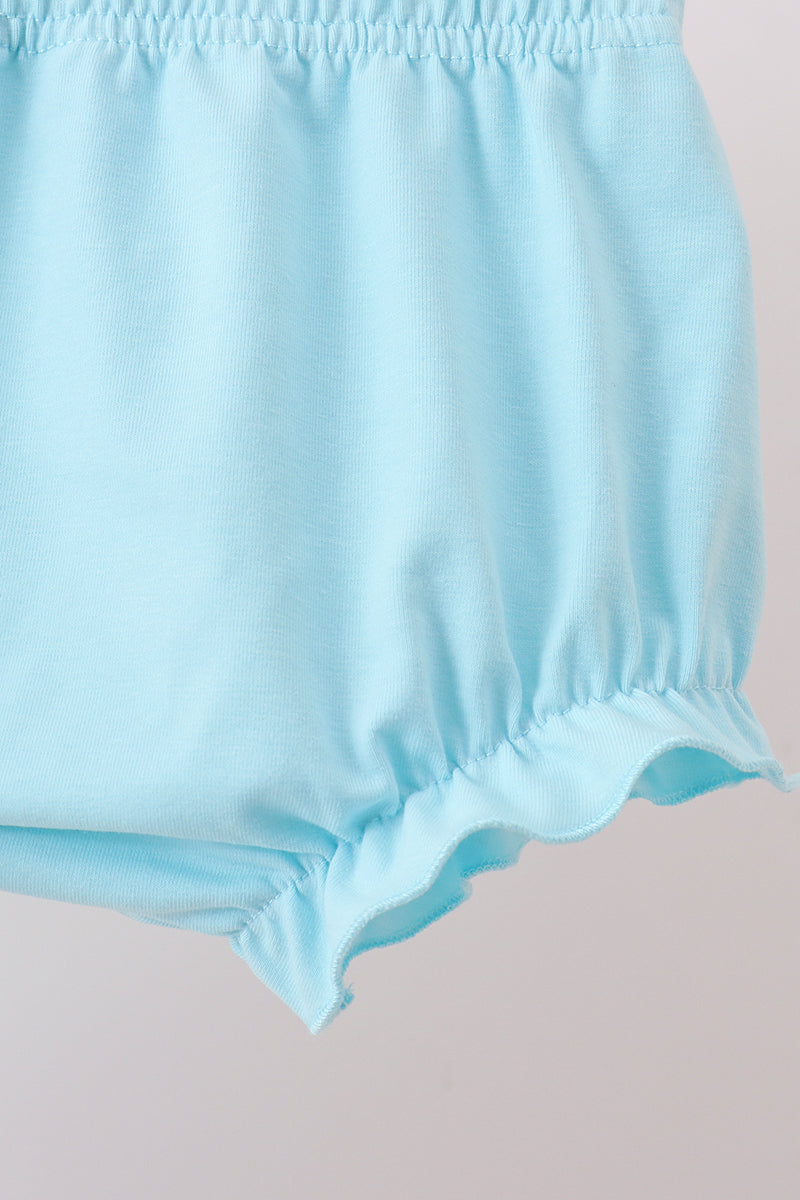 Blue Boots Print Bloomer Set