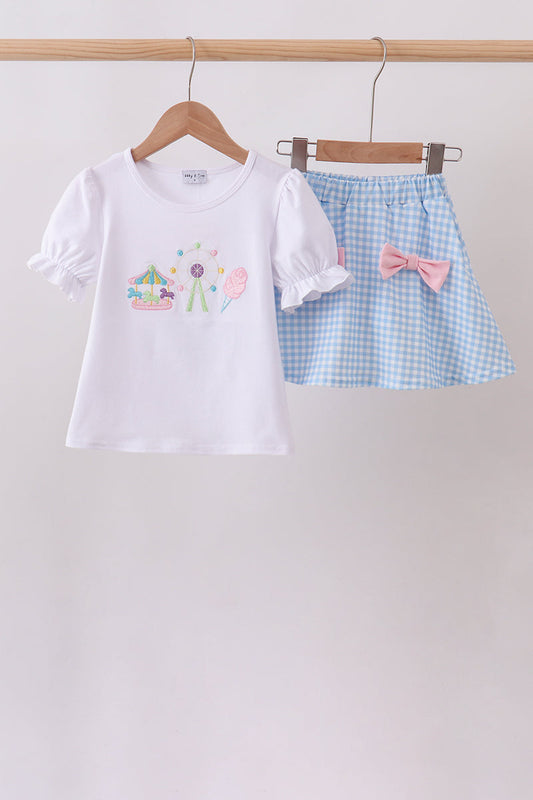 Carousel Embroidered Skorts Set