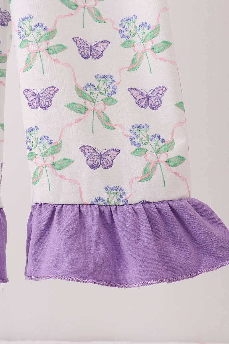 Purple Butterfly Applique Jumpsuit
