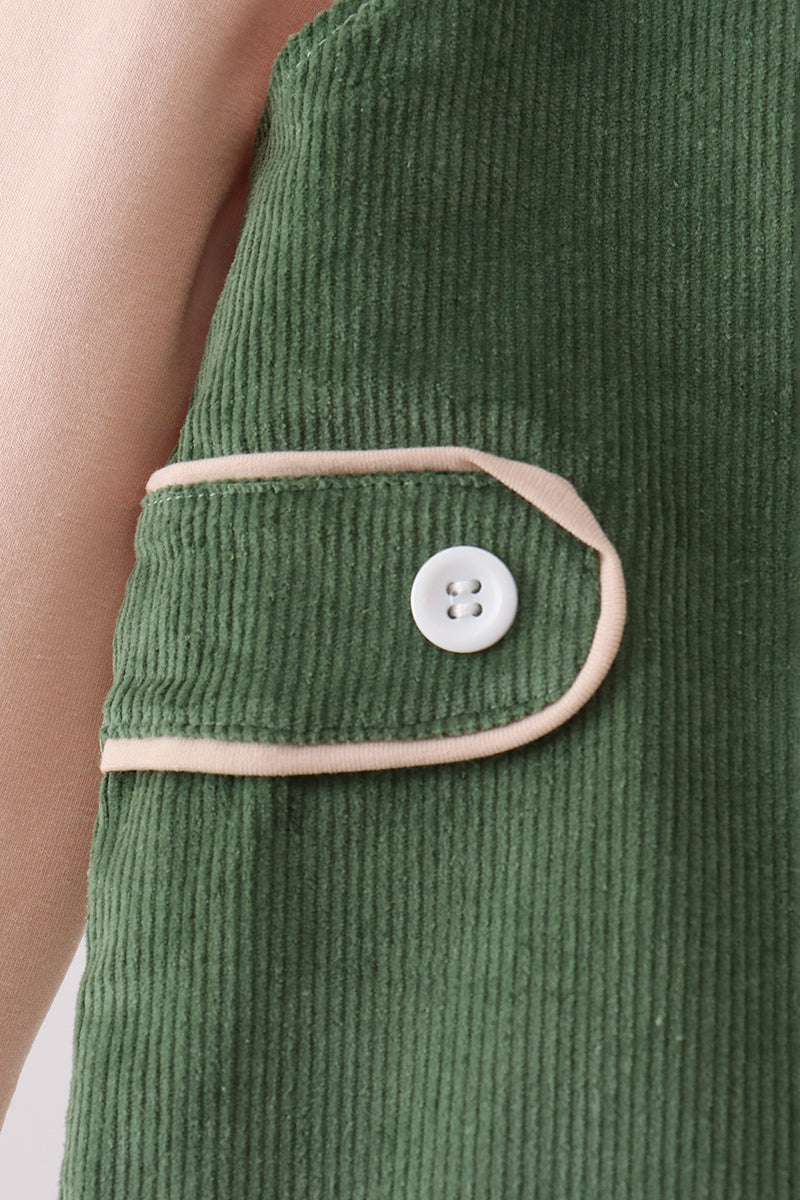 Green Corduroy Jon Jon Set