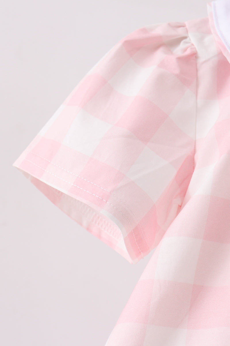 Pink Gingham Bloomer Set