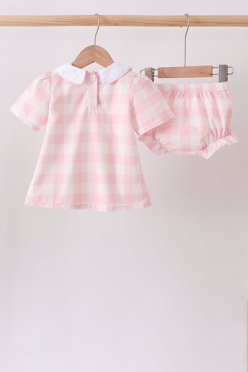 Pink Gingham Bloomer Set