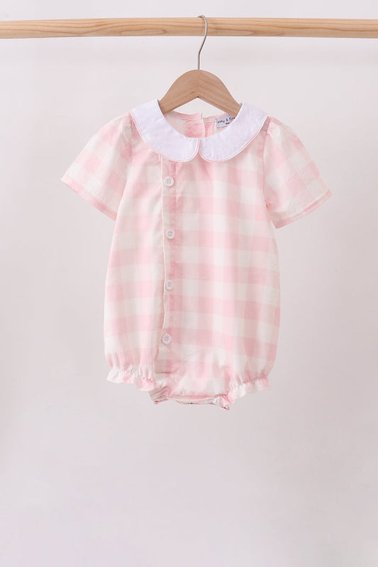 Pink gingham button bubble