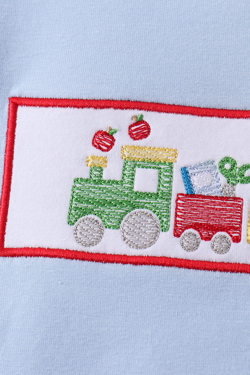 Blue Train Embroidered Set