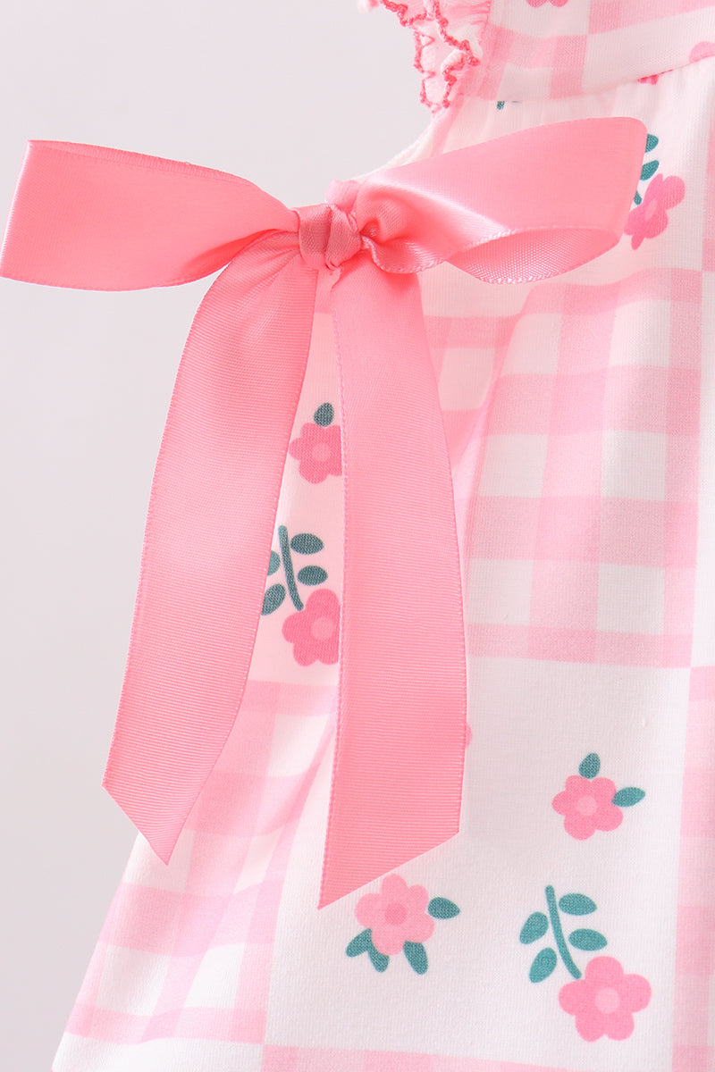 Pink Floral Ruffle Bloomer Set