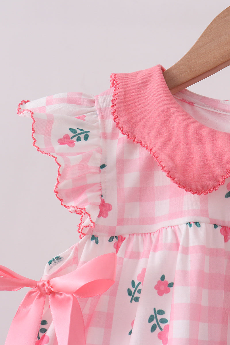 Pink Floral Ruffle Bloomer Set